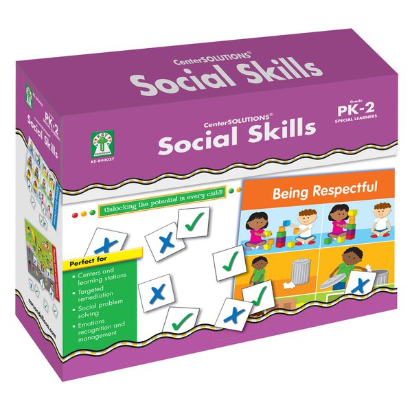 Key Education Social Skills Boxed Game Set, 15 Board Games With Social Emotional Learning Activities, File Folder Social Skills Learning Games for Autism, Preschool, Kindergarten, 1st and 2nd Grade