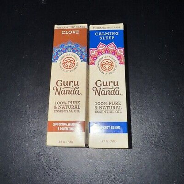 Guru Nanda 100% Pure & Natural CLOVE Essential Oil  .5 fl oz Lot Of 2