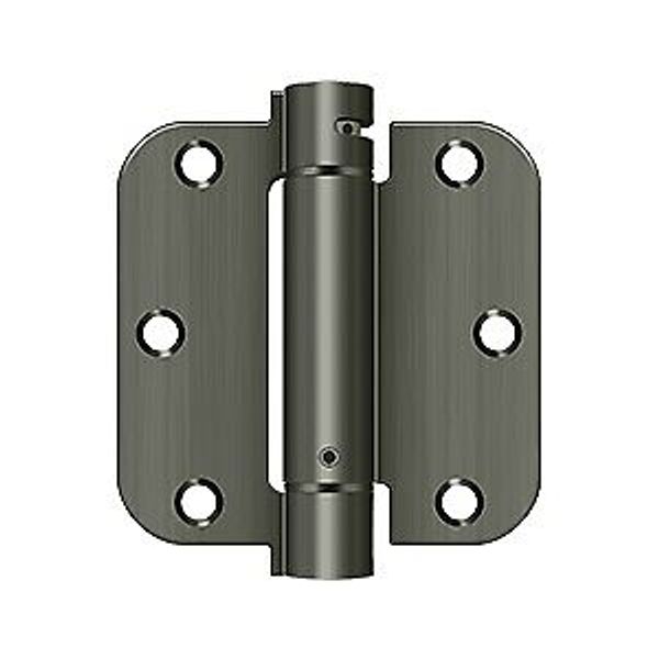 Deltana DSH35R515A 3-1/2" x 3-1/2" x 5/8" Spring Hinge in Antique Nickel