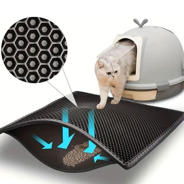 Pet Cat Litter Mat Waterproof Double Layer Cat Litter Trapping Pet Litter Box Ma