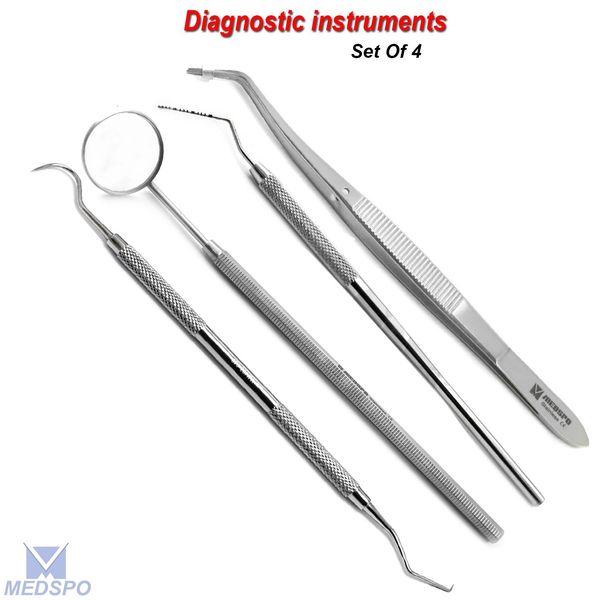 Dental Probe Explorer Hook Tartar Remover Periodontal Dentist Diagnostics Tools