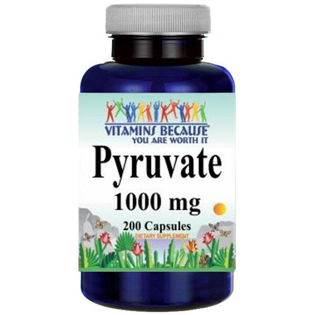 Calcium Pyruvate 1000mg 200caps by Vitamins Because