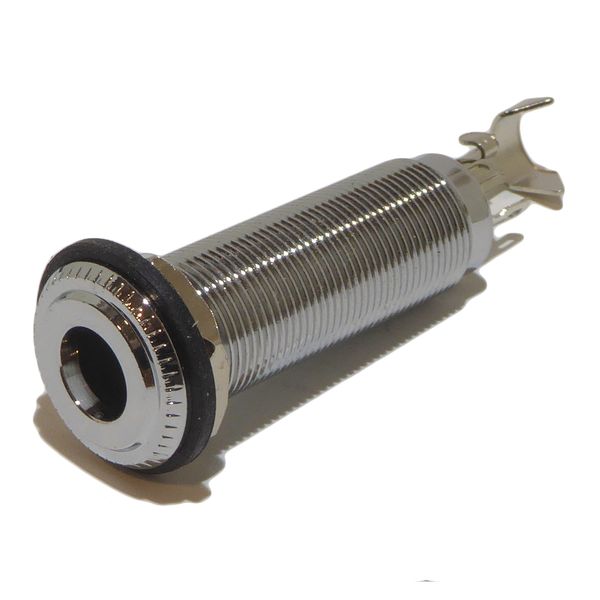 Long body barrel guitar jack socket in chrome