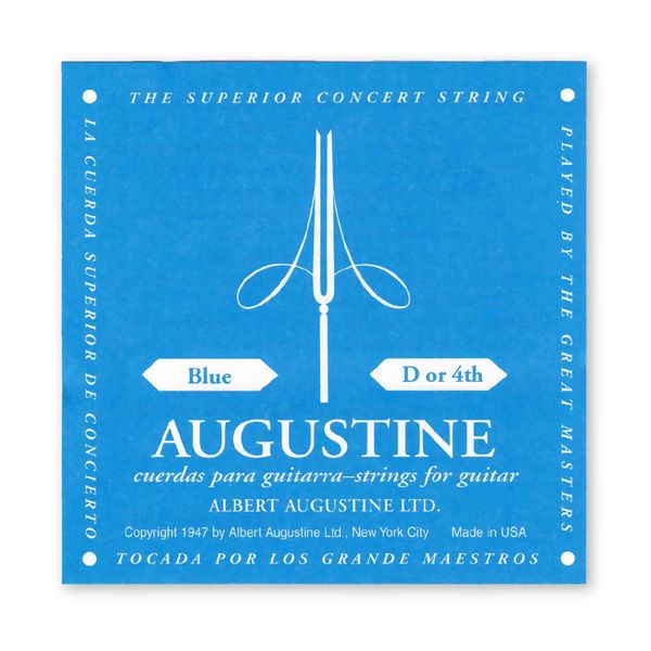 Augustine 650434 "Blue Label Single D4" Bass String for Classic Guitar