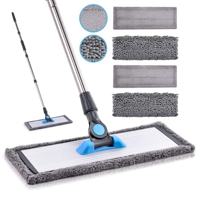 Mop Floor Cleaning Hardwood Microfiber Cleaning 4 Reusable
