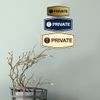 Fancy Private (Key) Sign (Ivory/Dark Brown) - Large