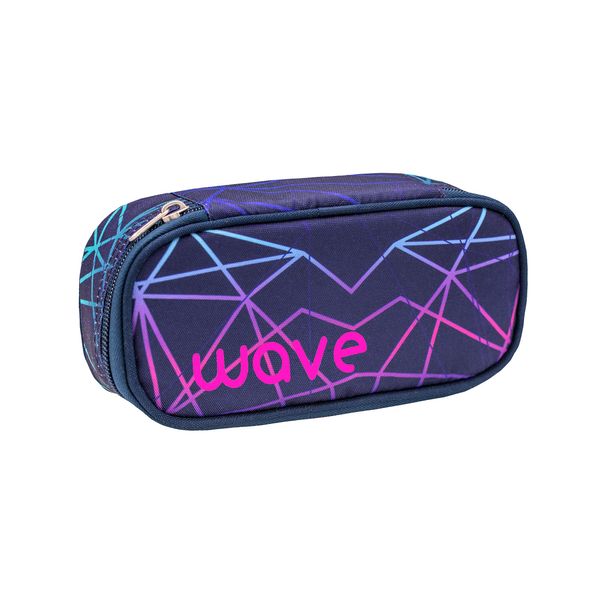 Wave Schlamperbox, Federmäppchen, Schlampermäppchen, Faulenzer Box, Federmappe, Stifte Etui/Lila, Violett/Mädchen, Unisex (335-79 Stripes Purple)