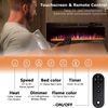 72'' Ultra-Thin Silence Linear Electric Fireplace Recessed Wall Mounted 8h Timer