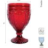 4 Count Red Drinking Cups Vintage Style Glassware Elegant Tableware Set