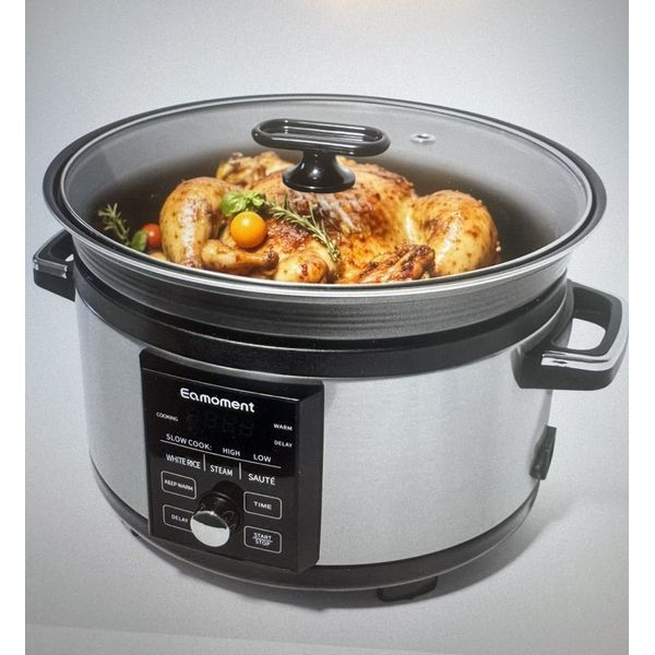 Eamoment 5.5QT Programmable Slow Cooker Timer, Non-Alumi Alloy Liner New