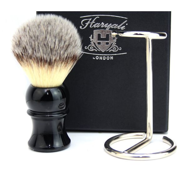 Luxury Shaving Brush Gift Set(Synthetic Hair Brush Steel & Chrome Handle)