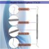 4 Pcs Dental Kit Scraper, Mirror, Serrated Tweezers, Double Ended Pick for Professional Teeth Cleaning Calculus Plaque Remover Made of Stainless Steel for Oral Care with Knurled Handle and Case