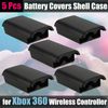 5 Pack Battery Pack Cover for Xbox 360 Wireless Controller, Replacement Battery Pack Cover Shell Case for Xbox360 (Black)