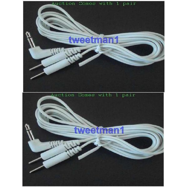 2 ELECTRODE LEAD WIRES CONNECTOR CABLES(3.5mm PLUG)for Rhythym Touch Massagers