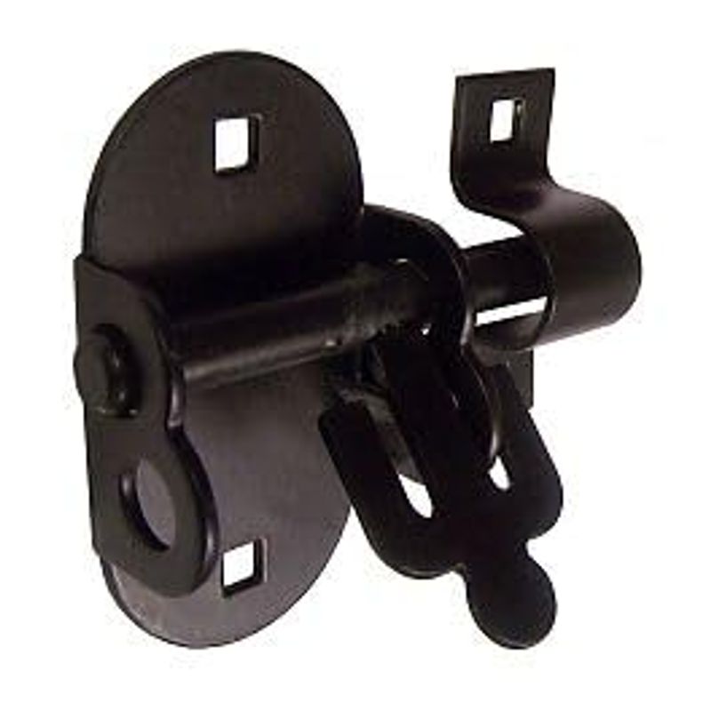 4 Inch 100mm Epoxy Black Heavy Duty Iron Oval Pad Lock Latch Bolt Lock ...