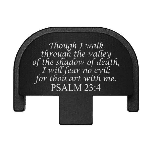 BASTION Laser Engraved Rear Cover Slide Back Plate for Smith & Wesson SD9VE, SD9, SD40VE, SD40. 9mm & .40 Cal - Psalm 23:4