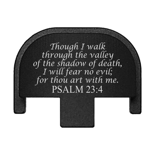 BASTION Laser Engraved Rear Cover Slide Back Plate for Smith & Wesson SD9VE, SD9, SD40VE, SD40. 9mm & .40 Cal - Psalm 23:4