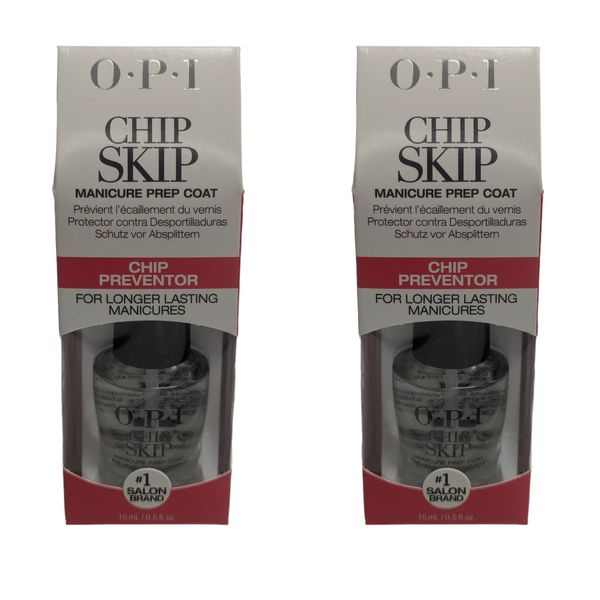 2 Pack - OPI Chip Skip Manicure Prep Coat, 0.5 Fl oz NIB