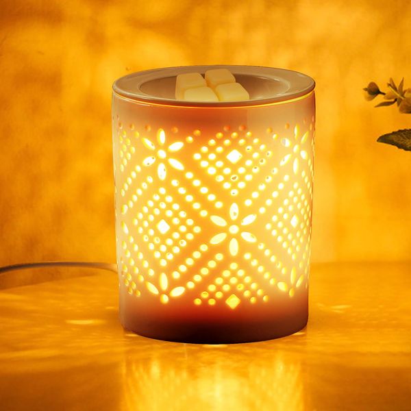 Elektrischer Keramik Duftschmelzer, Elektrische Duftlampe, Ätherisches Öl Brenner, Aromabrenner für Duftöl Duftwachs, Zuhause Schlafzimmer Dekor