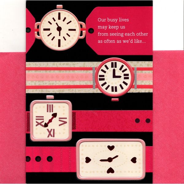 Happy Valentine's Day Favorite Memories Time Clock Watch Theme Hallmark Card