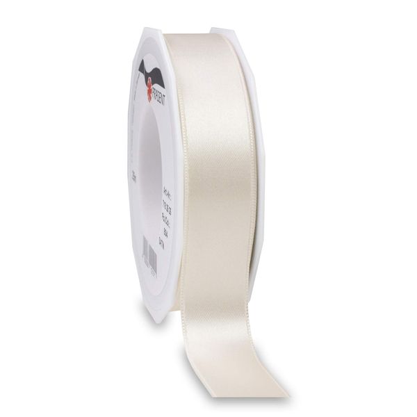 Präsent - Satin Ribbon Ivory 25 mm Width, 25 m Length