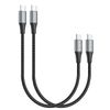 2 x USB C to Micro USB OTG Cable 30CM, 0.3M Braided USB-C Micro USB Charging Cable Support Charging & Data Transmission