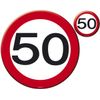 Table and cup coasters 50th Birthday traffic sign
