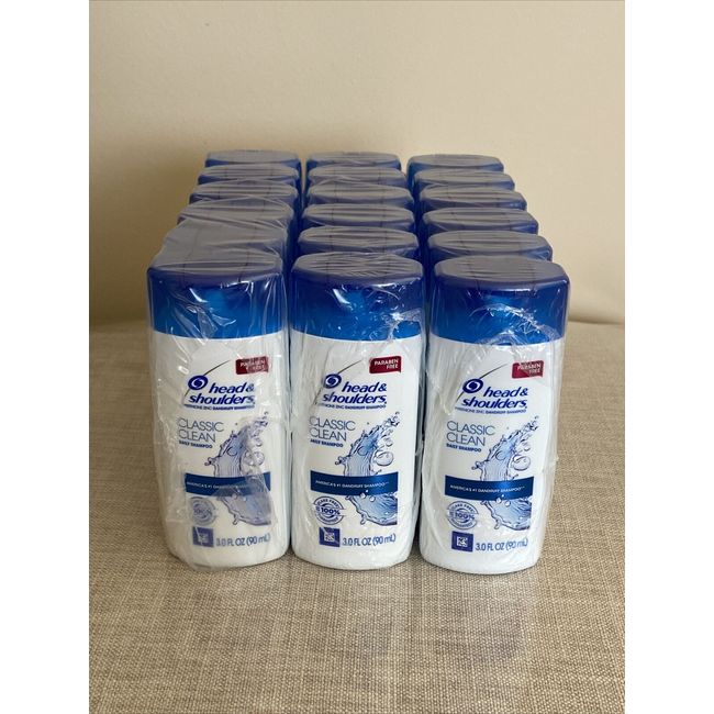 Lot of 18 Head & Shoulders Classic Clean Dandruff Shampoo 3 fl oz Travel Size