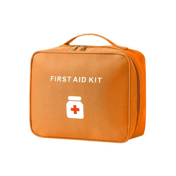 First Aid Kit, Medicine Box, First Aid Pack, Storage Box, Medical Pouch, First Aid Set, Large Capacity, Handbag, Medicine Box, Medicine Box, Portable, Organization, Medical Box, Home Use (Orange)