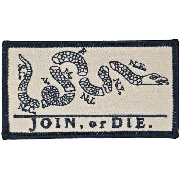 JOIN OR DIE PATRIOTIC SNAKE 13 COLONIES FULL COLOR TACTICAL HOOK MORALE PATCH