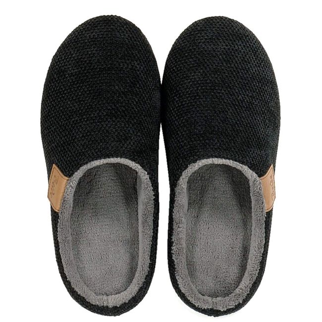 Senko Beide 97485 Bi-Dewan Indoor Slippers, Approx. 9.4 - 9.8 inches (24 - 25 cm), Black