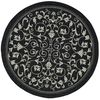 SAFAVIEH Courtyard Collection 6'7" Round Black / Sand CY2098 Scroll Indoor/ Outdoor Waterproof Easy-Cleaning Patio Backyard Mudroom Area-Rug