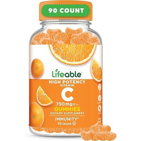 Lifeable Vitamin C Gummies for Adults | 750mg | Great Tasting Orange Flavor...