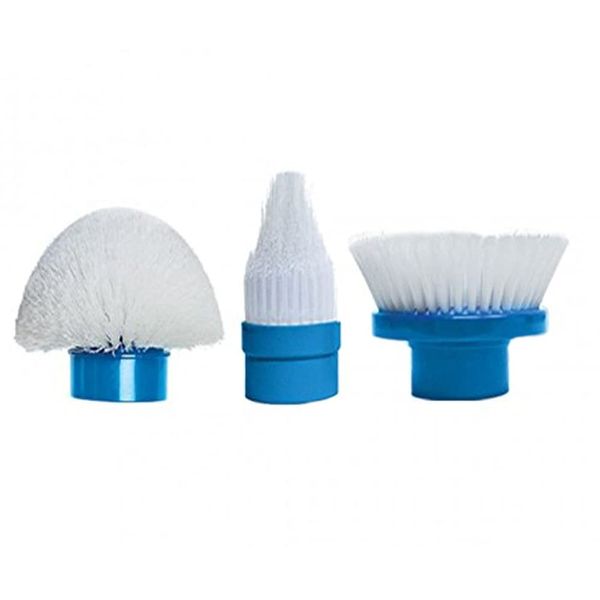 Spin Scrubber Replacement Brushes, Replacement Heads, Set of 3 (Flat, Dome, Corner)