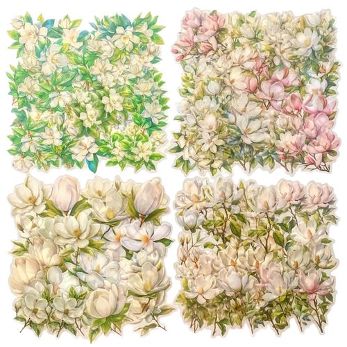 TIAMECH Beside Moonlight PET Stickers - 120 Pcs Flowing Shadow & Valley Morning Mist Snowy Design, Waterproof Sticker for Journaling & Scrapbooking, Junk Journal Supplies, Ephemera & DIY Crafts