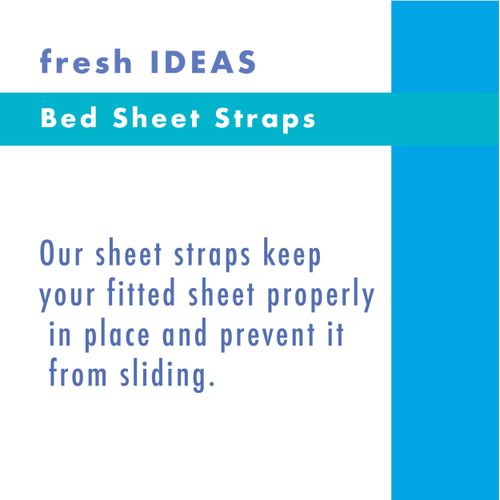 Fresh Ideas Bed Sheet Straps, For Use With All Fitted Sheet Sizes, 4-Pack