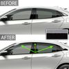 BOGAR TECH DESIGNS Side Window Chrome Delete Overlay Compatible with Honda Civic Hatchback 2016-2021, Gloss Black