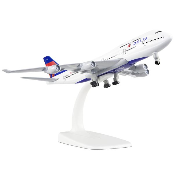 Busyflies 1/300 Scale Delta Airlines Boeing 747 Model Plane Alloy Diecast plane Model (Delta 747)