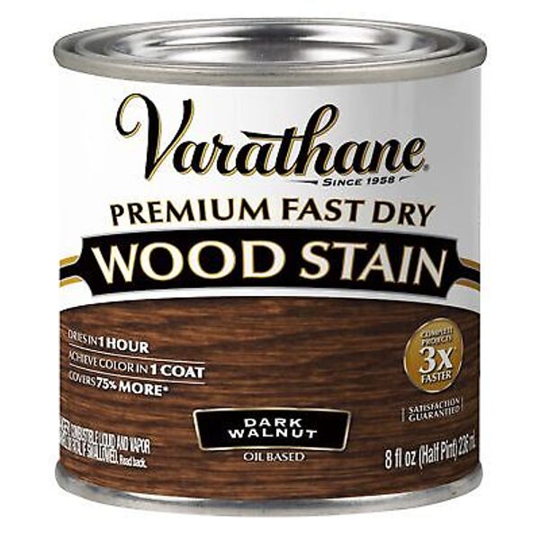 Varathane 262025 Premium Fast Dry Wood Stain Half Pint Dark Walnut