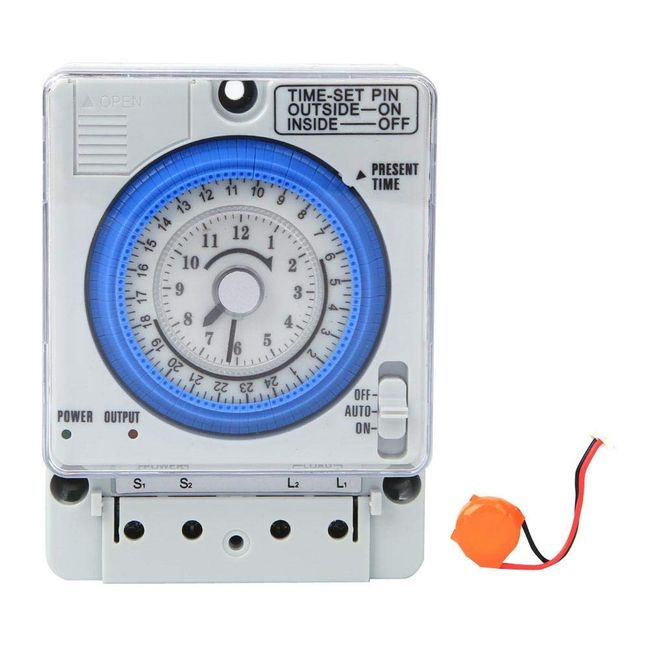 Fafeicy 24 Hour Time Switch Relay TB-388 Mechanical Timer for AC220V 10A Lamp Rugged Digital Timer Switch Energy Saving Low Power Consumption