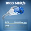deleyCON 10 x 2 m CAT6 Flat Network Cable 1000 Mbit Gigabit LAN - Cat 6 RJ45 Ethernet Patch Cable Thin Installation Cable Flat - for Internet Switch Router Modem Patch Panel - White