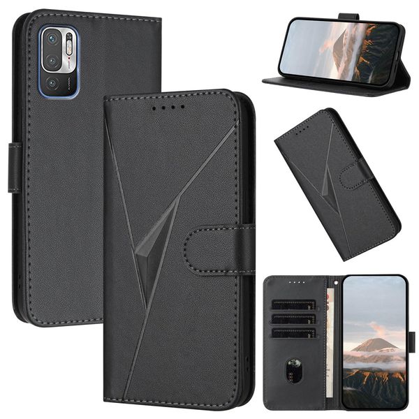 Reddylin Compatible Redmi Note 10 JE Case Notebook Type Redmi Note 10T Case Notebook Type Triangle Pattern with a 3D Feeling Redmi Note 10t Case Redmi Note 10 JE XIG02 Case Comfortable Feel Stand