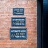 Classic Framed Plus Automatic Doors Do Not Push or Pull Wall or Door Sign | Friendly Home Signage - Large