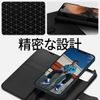 Spigen ACS05421 iPhone 14 Case, Notebook Type, Shock Absorption, Shock Resistant, PU Leather, Lightweight, Thin, Compatible with Wireless Charging, Card Storage, Stand Function, Wallet S (Matte/Black)
