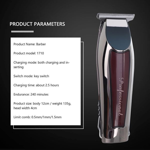 LILOVE New Detailer pro Barber Hair-Trimmer # 8081 Adjustable T-Wide Blade LT
