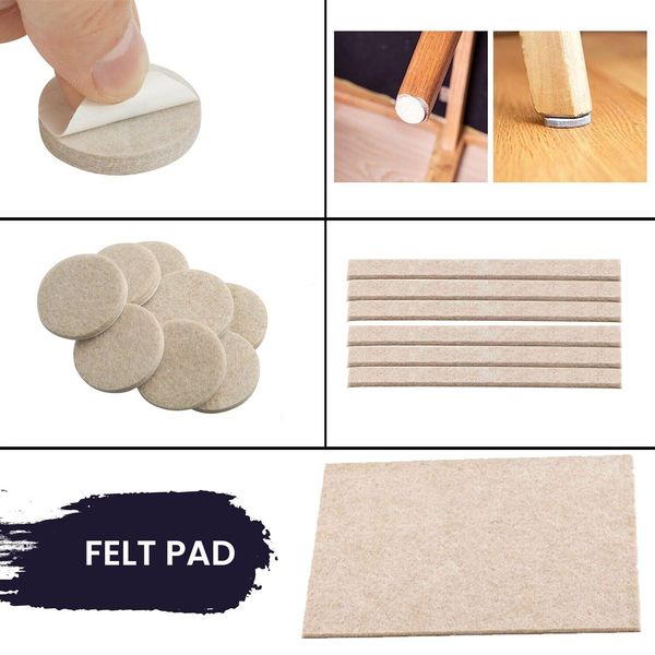 Furniture Felt Pads Self-Adhesive Beige Sticky Floor Chair Legs Protectors