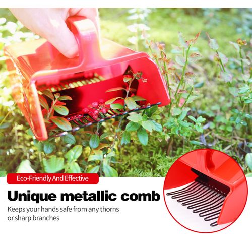 Berry Picker, 1/2/4 Pack Berry Pickers and Rakes with Metallic Comb and Ergonomic Handle for Easier Berry Picking, Blueberry Rake Scoop for Blueberries, Lingonberries and Huckleberries(1 Pack)