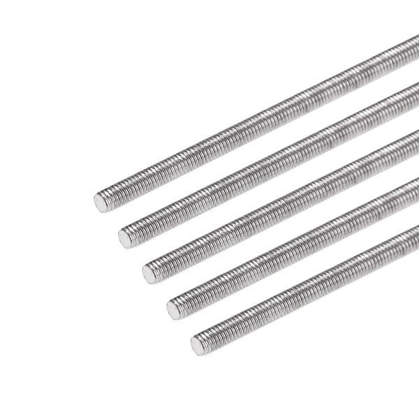 uxcell 5Pcs M3 x 350mm Fully Threaded Rod 304 Stainless Steel Right Hand Threads