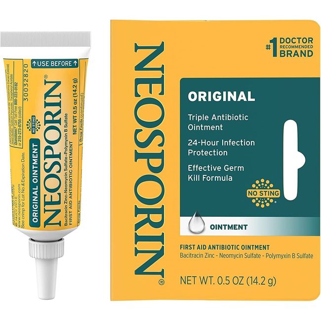 Neosporin Original First Aid Antibiotic Ointment with Bacitracin, .5 Oz Zinc