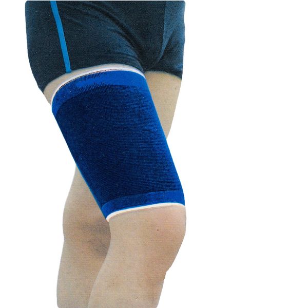 Blue Elasticated Thigh Support Leg Bandage Brace Guard Wrap Protector Sleeve